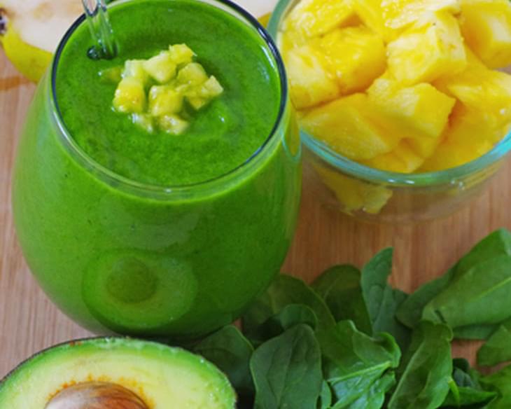 Pineapple-Avocado Green Smoothie Recipe with Pear