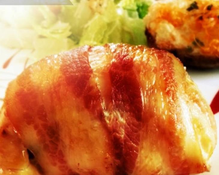Bacon Wrapped, Cream Cheese Stuffed Chicken Breast- Slow Cooked