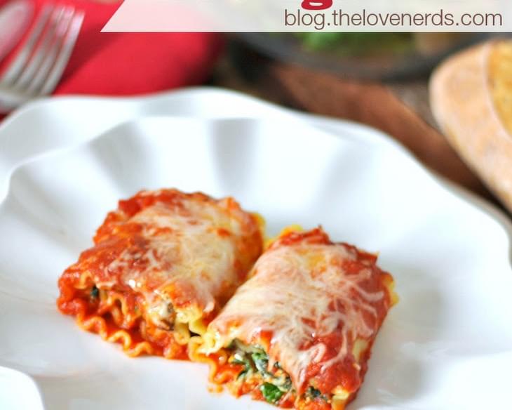 Spinach and Sausage Lasagna Rolls