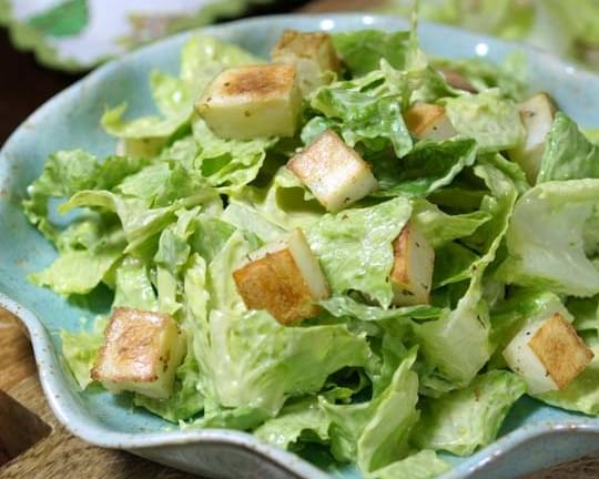 Avocado Caesar Salad (Vegan, Paleo)