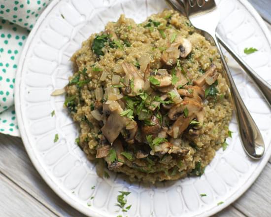 Mushroom & Spinach Quinoa "Risotto"
