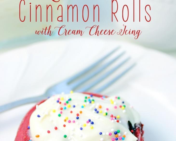 Red Velvet Cinnamon Rolls with Cream Cheese Icing