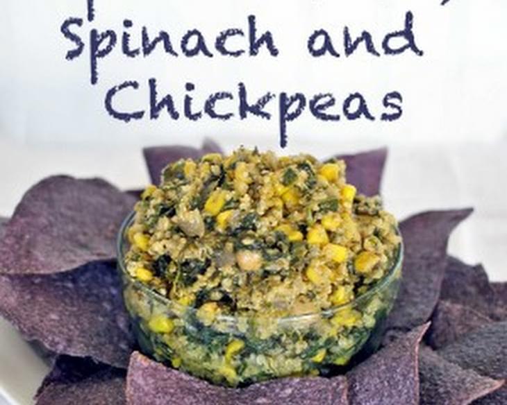 Cilantro Quinoa Dip with Corn, Spinach and Chickpeas