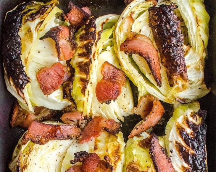 Roasted Cabbage with Bacon