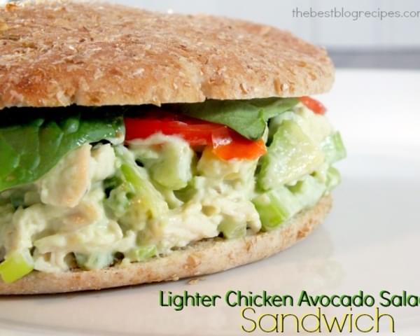Lighter Chicken Avocado Salad Sandwich