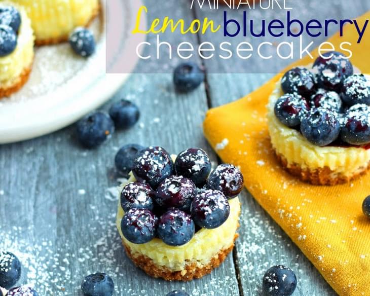 Mini Lemon and Blueberry Cheesecakes