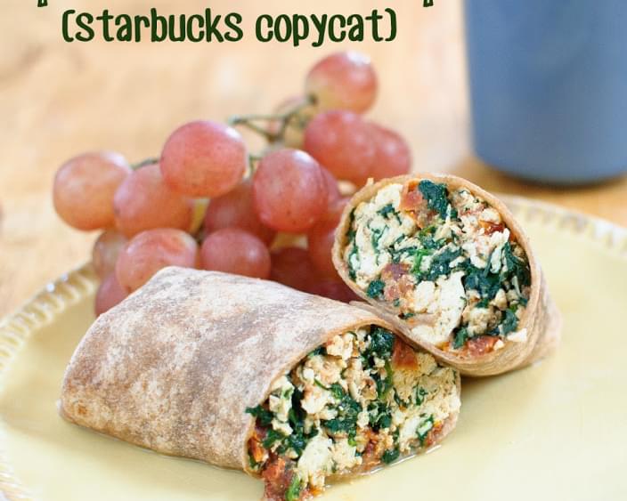 Copycat Starbucks Egg White, Spinach & Feta Wrap