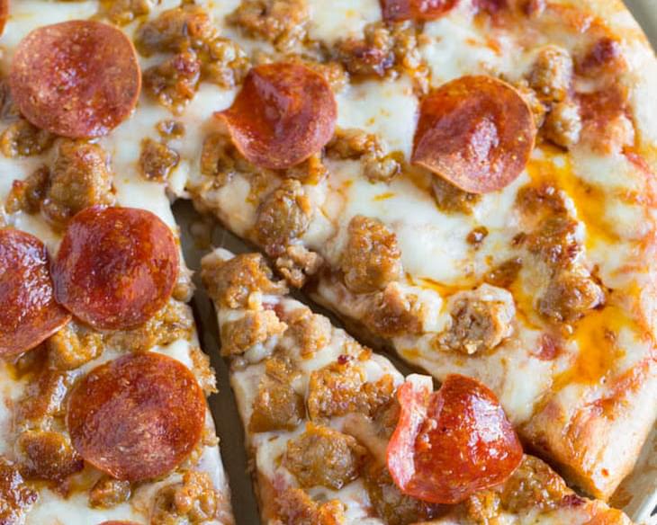Spicy Sausage and Pepperoni Pizza