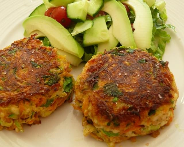 Halloumi and Courgette Herb Cakes
