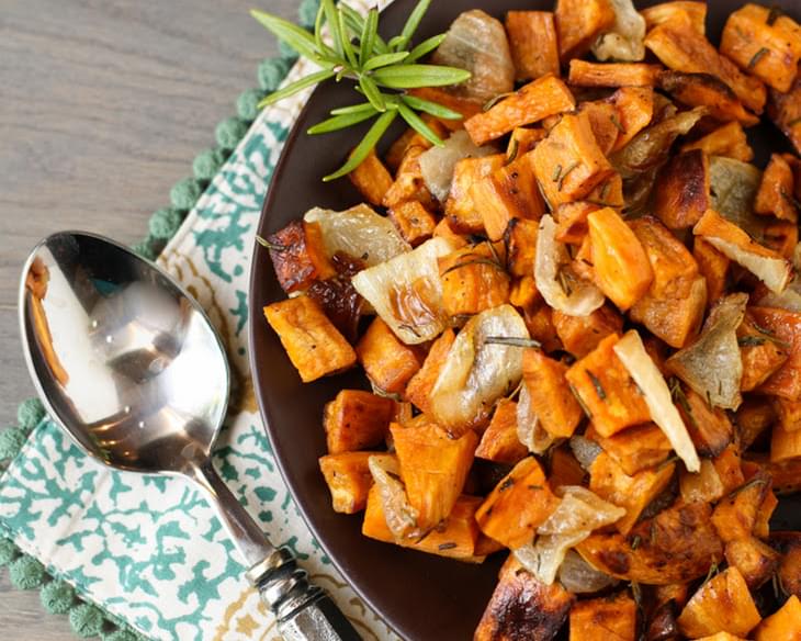 Rosemary Roasted Sweet Potatoes and Onions