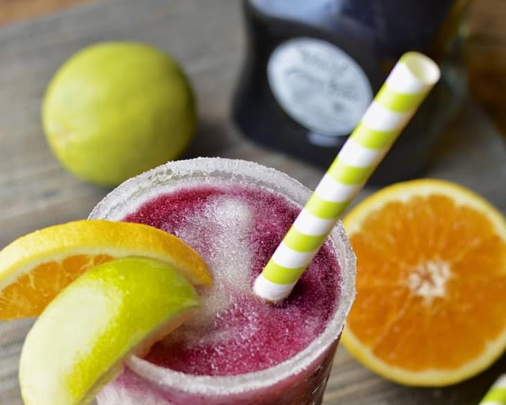Frozen Lime Margaritas with a Sangria Swirl