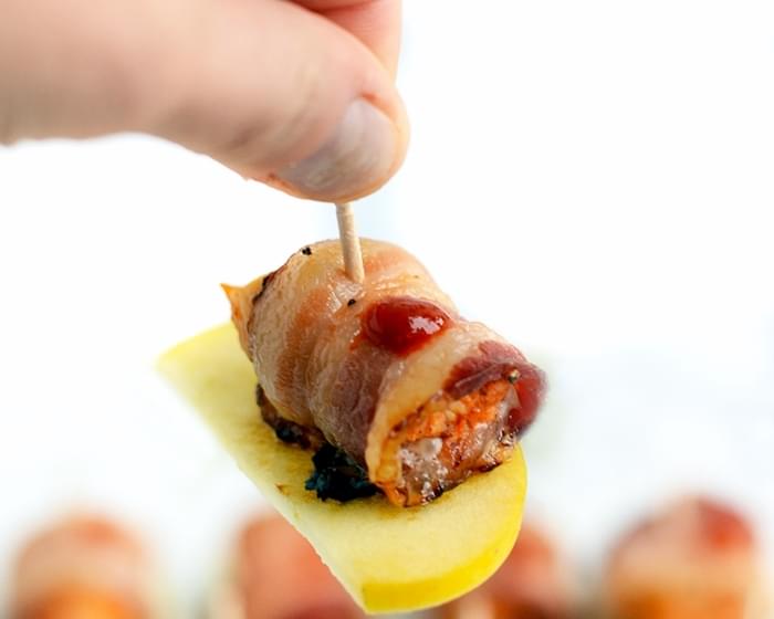 Bacon Wrapped Sriracha Lime Chicken Bites