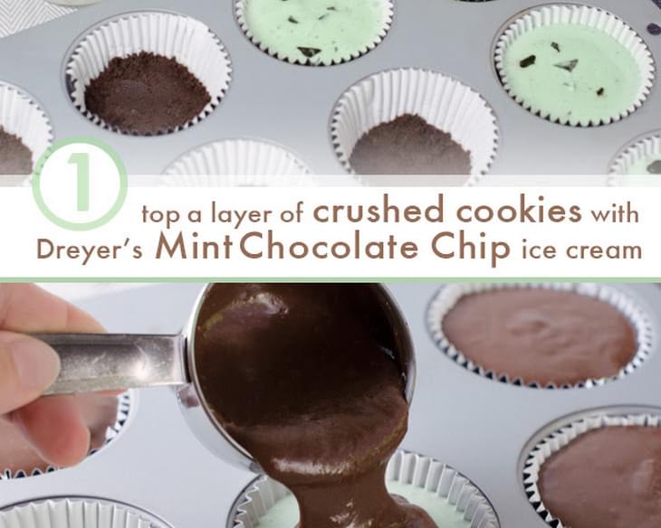 Mint Ice Cream Cookie Cups