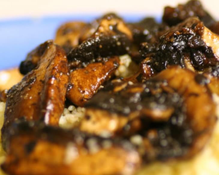Balsamic Braised Mushrooms and Couscous