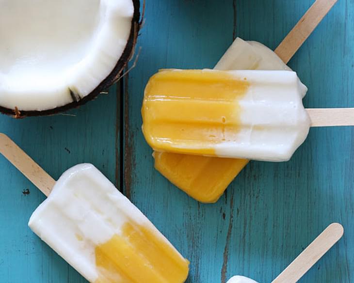 Simply Obsessed Frozen Coconut Mango Pops