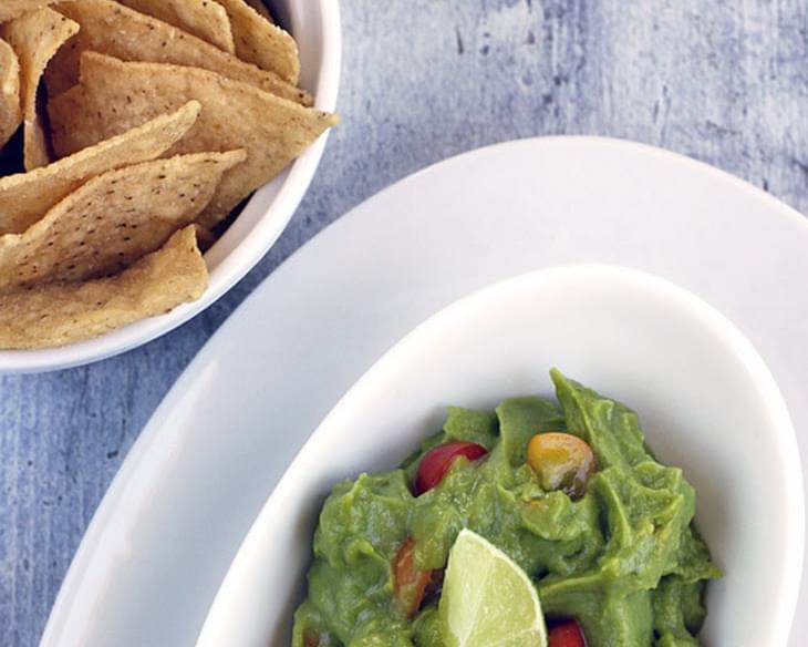 Easy Vegan Guacamole Recipe with Lime + Sweet Cherry Tomatoes