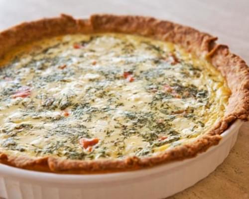 Smoked Salmon, Dill, and Goat Cheese Quiche