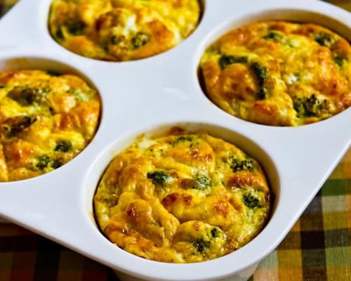 Baked Mini-Frittatas with Broccoli and Three Cheeses