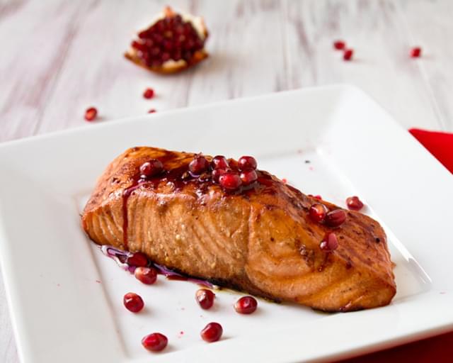 Grilled Pomegranate-Glazed Salmon