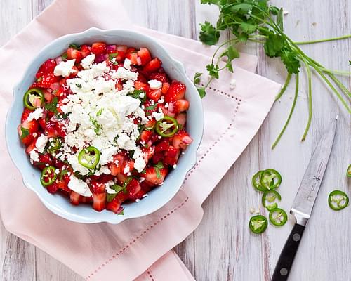 Spicy Strawberry & Goat Cheese Salsa
