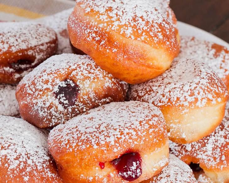 Cherry Jam Filled Sour Cream Donuts