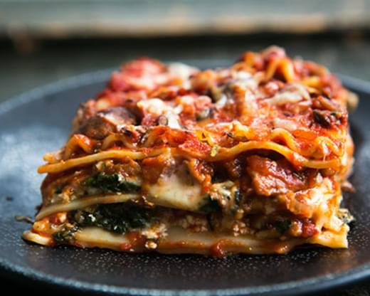 Vegetarian Spinach and Mushroom Lasagna