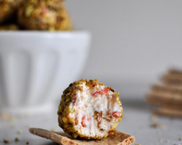 Roasted Red Pepper + Bacon Goat Cheese Truffles