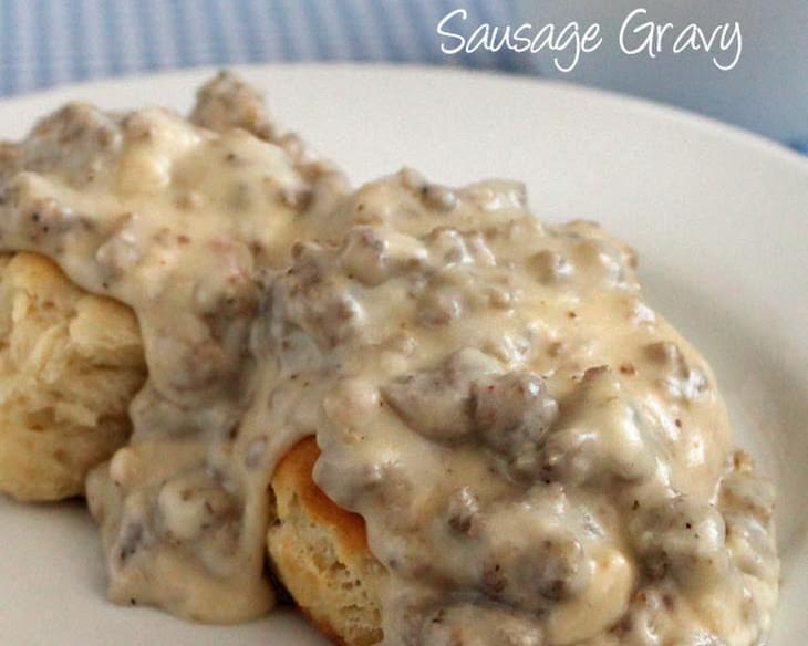 Simple Sausage Gravy and Biscuits