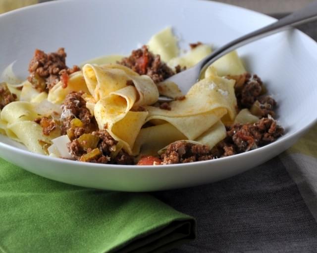 Matthew's Pappardelle with Bison Bolognese Ragu