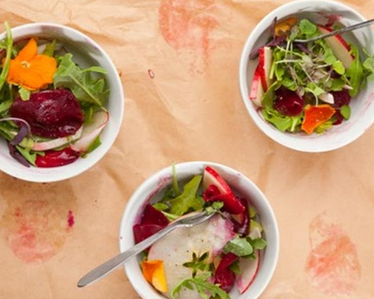 Apple, Fennel & Roasted Beets with Pomegranate Vinaigrette