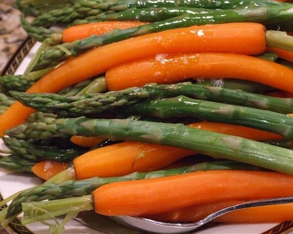 Asparagus & Carrots w/ Maple- Butter Sauce