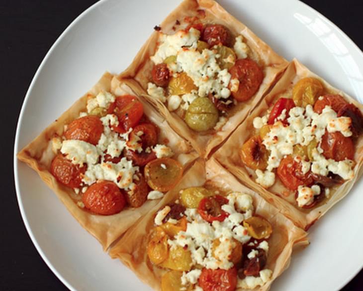 Oven Roasted Tomato and Goat Cheese Tarts