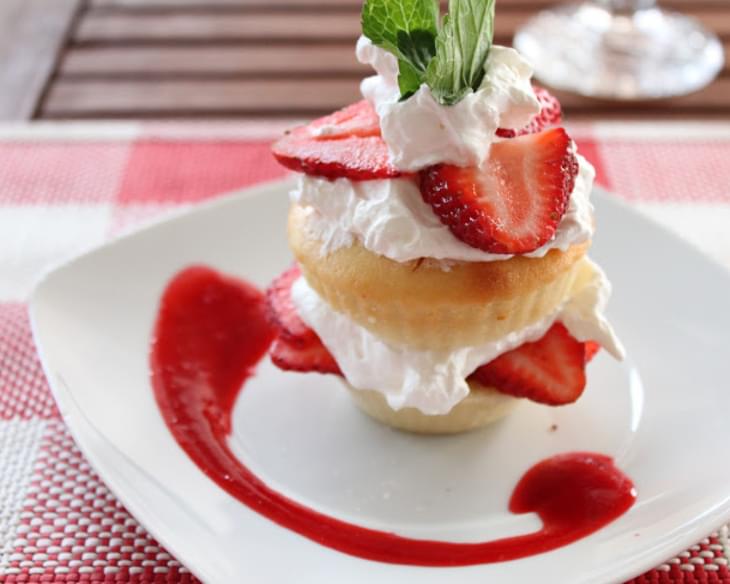 Strawberry Shortcake with a Raspberry Coulis