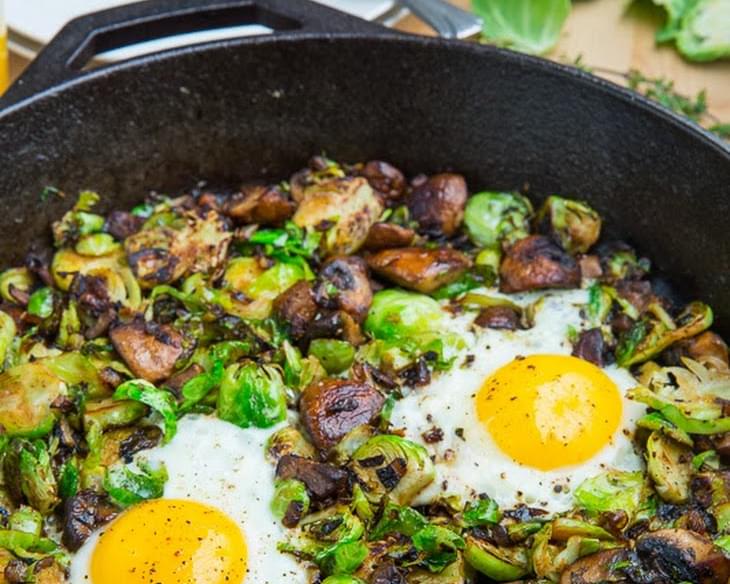 Brussels Sprout and Mushroom Hash