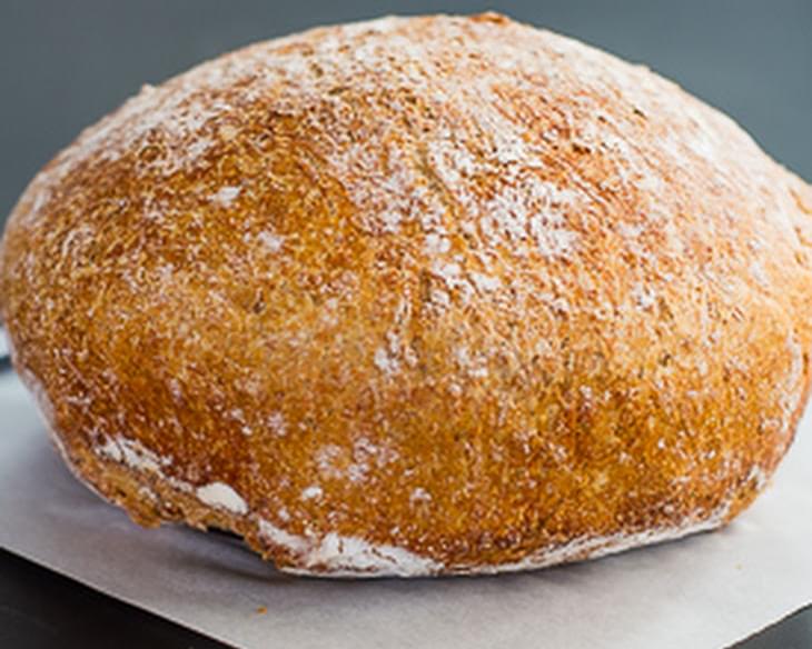 No Knead Dutch Oven Whole Wheat Bread