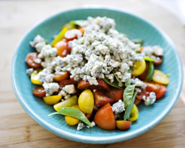 Tomato, Basil, and Blue Cheese Salad