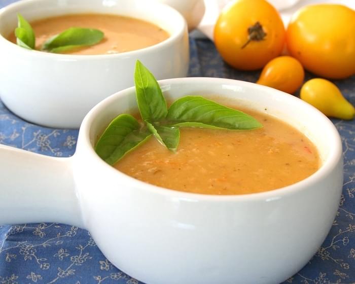 Roasted Golden Tomato Soup - Low Carb and Gluten-Free