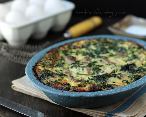 Sausage, Spinach & Feta Frittata - Low Carb and Gluten Free