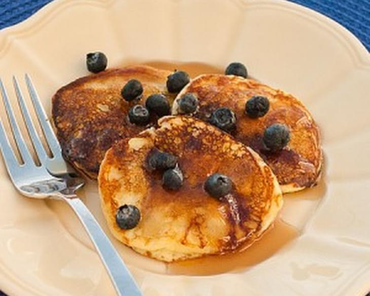Silver Dollar Blueberry Sour Cream Pancakes