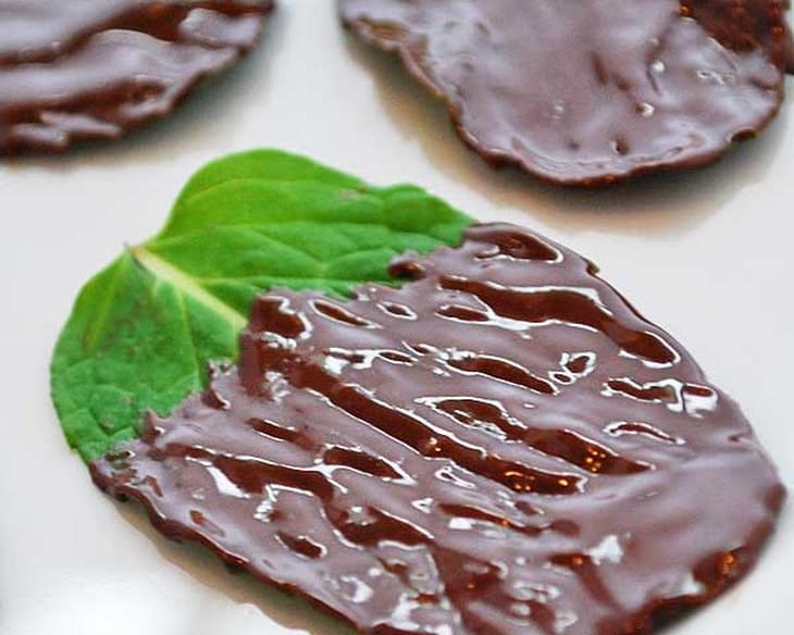 Chocolate Covered Mint Leaves