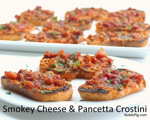 Smokey Cheese & Pancetta Crostini