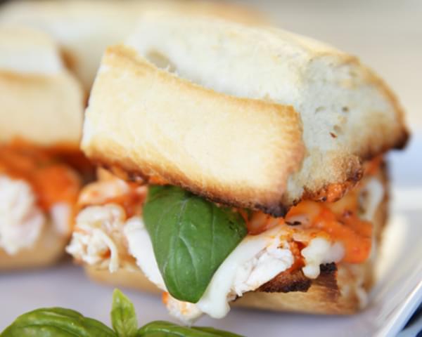 Italian Chicken Sandwiches with Roasted Red Pepper Sauce