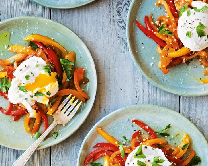 Poached Eggs with Sweet Pepper Piperade