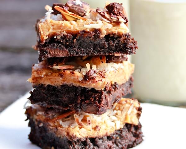 Nutty Coconut Caramel Brownies