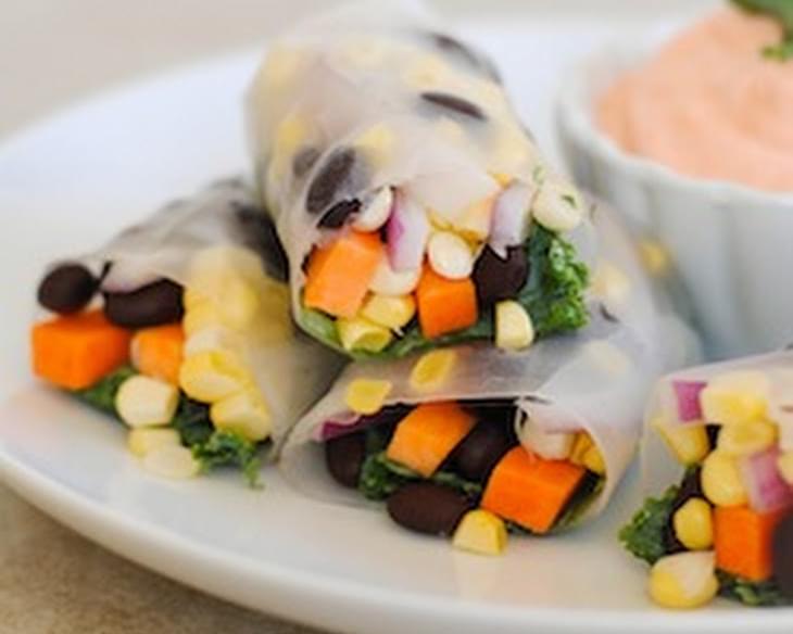 Crunchy Veggie & Black Bean Spring Rolls