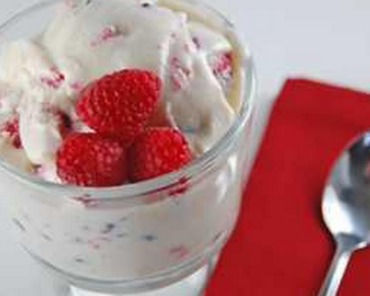 White Chocolate Raspberry Homemade Ice Cream