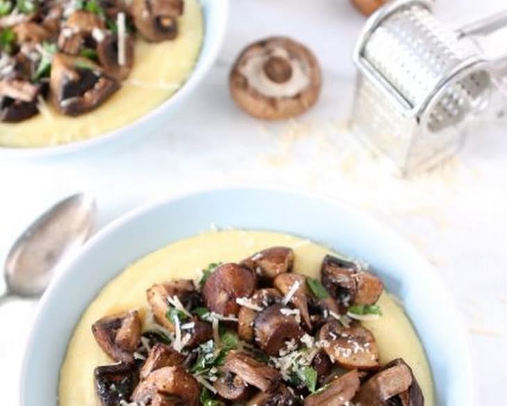 Creamy Polenta with Roasted Mushrooms