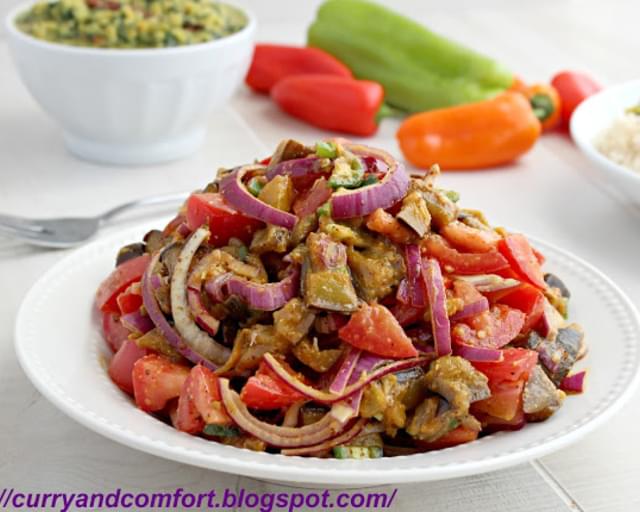 Sauteed Eggplant Salad (Vegan)