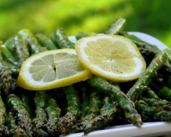 Roasted Asparagus with Mustard-Dill Vinaigrette