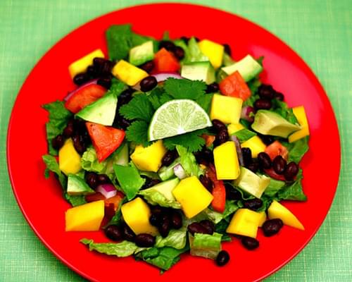 Black Bean, Avocado, and Mango Salad with Cilantro and Lime